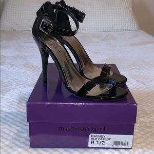 Madden Girl Black Patent High Heeled Sandal